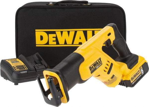 DeWALT - 20V, 0 to 2,900 SPM, Cordless Reciprocating Saw - 1-1/8" Stroke Length, 14" Saw Length, 1 Lithium-Ion Battery Included - Exact Industrial Supply
