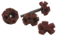 Merit Abrasives - 1-1/2" Diam Hard Density Cross Buff - 3 Plys, 8-32 Thread, Very Fine Grade, 2,000 Max RPM - Exact Industrial Supply