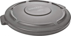 Rubbermaid - Round Lid for Use with 44 Gal Round Trash Cans - Gray, Plastic, For 2643 Brute Trash Cans - Exact Industrial Supply