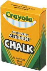 Crayola - Chalk Display/Marking Boards Accessory Type: Nontoxic Anti-Dust Chalks For Use With: Chalk Boards - Exact Industrial Supply