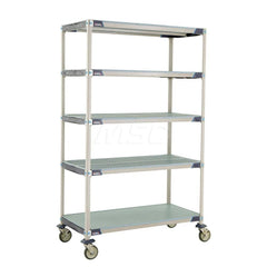 Metro - Carts; Type: Industrial Cart ; Load Capacity (Lb.): 900.000 ; Number of Shelves: 5 ; Width (Inch): 26-5/16 ; Length (Inch): 49-3/4 ; Height (Inch): 79-5/16 - Exact Industrial Supply