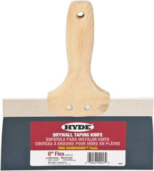 Hyde Tools - 8" Wide Flexible Blade Steel Joint Knife - Flexible, Hardwood Handle - Exact Industrial Supply