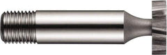 DORMER - 1-1/2" Diam x 1/4" Face Width, High Speed Steel, 10 Teeth, Shank Connection Woodruff Keyseat Cutter - Uncoated, 1/2" Shank, Staggered Teeth, ANSI 812 - Exact Industrial Supply