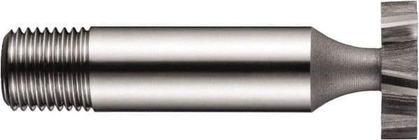 DORMER - 1-1/2" Diam x 3/8" Face Width, High Speed Steel, 10 Teeth, Shank Connection Woodruff Keyseat Cutter - Uncoated, 1/2" Shank, Staggered Teeth, ANSI 1212 - Exact Industrial Supply