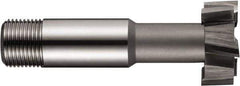 DORMER - 40mm Cut Diam, 18mm Cut Width, 3/4" Neck Diam, 63/64" Shank Diam, M2 High Speed Steel T-Slot Cutter - Uncoated, 22mm Bolt, Staggered Teeth, 8 Teeth - Exact Industrial Supply