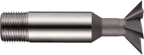 DORMER - 3/4" Diam x 0.2165" Width of Cut, 45° Included Angle, High Speed Steel Dovetail Cutter - 1/2" Shank Diam, Uncoated - Exact Industrial Supply