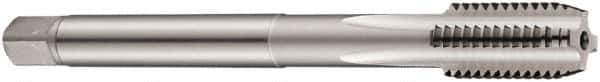 DORMER - 9/16-12 UNC 2B 3 Flute Bright Finish Cobalt Straight Flute Machine Tap - Bottoming, Right Hand Thread, 110mm OAL, 25mm Thread Length, Oversize - Exact Industrial Supply