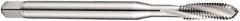 DORMER - M2x0.40 Metric Coarse 3 Flute 6H Bottoming Spiral Flute Tap - Cobalt, Bright Finish, 45mm OAL, Right Hand Flute, Right Hand Thread, Series E207 - Exact Industrial Supply