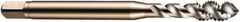 DORMER - M6x1.00 Metric Coarse 3 Flute 6H Bottoming Spiral Flute Tap - Cobalt, Bright Finish, 66mm OAL, Right Hand Flute, Right Hand Thread, Series E002 - Exact Industrial Supply
