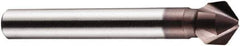 DORMER - 6mm Shank Diam, 3 Flute 100° High Speed Steel Countersink - TiAlN Finish, 56mm OAL, Single End, Straight Shank, Right Hand Cut - Exact Industrial Supply