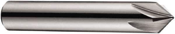 DORMER - 10mm Shank Diam, 7 Flute 90° High Speed Steel Countersink - Bright Finish, 60mm OAL, Single End, Straight Shank, Right Hand Cut - Exact Industrial Supply