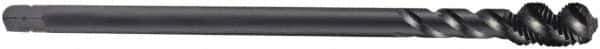 DORMER - M10x1.25 Metric Fine 3 Flute 6H Bottoming Spiral Flute Tap - Cobalt, Oxide Finish, 100mm OAL, Right Hand Flute, Right Hand Thread, Series EX11 - Exact Industrial Supply