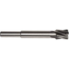 Union Butterfield - 17/32" Diam, 1/4" Shank, Diam, 4 Flutes, Straight Shank, Interchangeable Pilot Counterbore - Exact Industrial Supply