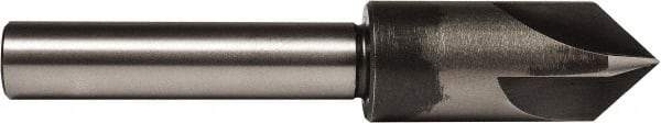 Union Butterfield - 5/8" Head Diam, 1/2" Shank Diam, 4 Flute 82° High Speed Steel Countersink - Bright Finish, 4" OAL, Single End, Straight Shank, Right Hand Cut - Exact Industrial Supply