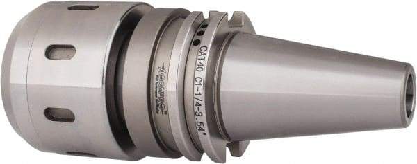 Accupro - CAT40 Taper Shank, 1-1/4" Hole Diam x 2.88" Nose Diam Milling Chuck - 3.54" Projection, 0.0002" TIR, Through-Spindle Coolant, Balanced to 10,000 RPM - Exact Industrial Supply