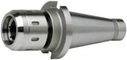 Accupro - CAT50 Taper Shank, 1-1/4" Hole Diam x 2.88" Nose Diam Milling Chuck - 3.54" Projection, 0.0002" TIR, Through-Spindle & DIN Flange Coolant, Balanced to 10,000 RPM - Exact Industrial Supply
