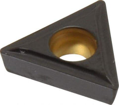 Kennametal - TPMT21.51 LF Grade KCP25 Carbide Turning Insert - TiCN/Al2O3 Finish, 60° Triangle, 1/4" Inscr Circle, 3/32" Thick, 1/64" Corner Radius - Exact Industrial Supply