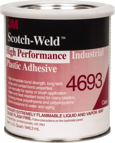 3M - 32 Fluid Ounce Container, Amber, Can Acetone Construction Adhesive - Series 4693 - Exact Industrial Supply