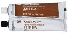 3M - 2 oz Tube Two Part Epoxy - 90 min Working Time, 3,200 psi Shear Strength, Series 2216 - Exact Industrial Supply