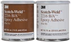 3M - 16 oz Can Two Part Epoxy - 90 min Working Time, 3,200 psi Shear Strength, Series 2216 - Exact Industrial Supply