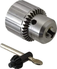 Accupro - JT3, 1/32 to 5/8" Capacity, Tapered Mount Drill Chuck - Keyed, 57mm Sleeve Diam, 77mm Open Length - Exact Industrial Supply