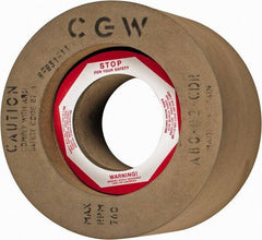 Camel Grinding Wheels - 6" Wide x 12" Diam, Type 7 Feed Regulating Wheel - 5" Hole Size, 80 Grit, Hardness R, 7-1/2" Diam x 1-1/2" Deep Recess, 7-1/2" Diam x 1-1/2" Deep Opposite Side Recess - Exact Industrial Supply