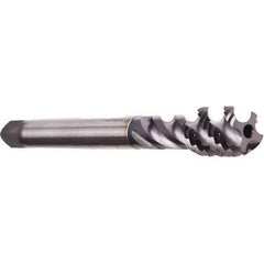 Emuge - 5/8-11 UNC 4 Flute 2B Bottoming Spiral Flute Tap - Cobalt, TiCN Finish, 4.331" OAL, Right Hand Flute, Right Hand Thread, Series Enorm - Exact Industrial Supply