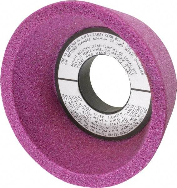 Grier Abrasives - 4" Diam, 1-1/4" Hole Size, 2-1/8" Overall Thickness, 46 Grit, Type 11 Tool & Cutter Grinding Wheel - Coarse Grade, Aluminum Oxide, K Hardness, Vitrified Bond, 6,207 RPM - Exact Industrial Supply