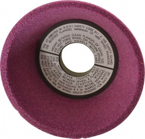 Grier Abrasives - 5" Diam, 1-1/4" Hole Size, 2-3/16" Overall Thickness, 46 Grit, Type 11 Tool & Cutter Grinding Wheel - Coarse Grade, Aluminum Oxide, K Hardness, Vitrified Bond, 4,966 RPM - Exact Industrial Supply