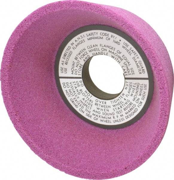 Grier Abrasives - 5" Diam, 1-1/4" Hole Size, 2-3/16" Overall Thickness, 60 Grit, Type 11 Tool & Cutter Grinding Wheel - Medium Grade, Aluminum Oxide, K Hardness, Vitrified Bond, 4,966 RPM - Exact Industrial Supply