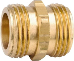 ANDERSON METALS - 3/4 MGHT & 1/2 GHT Garden Hose Male Union with FIP Tap - Lead Free Brass, Male Hose to Male Hose Connector - Exact Industrial Supply