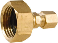 ANDERSON METALS - 3/4 FGHT & 1/4 Garden Hose Female x Comp - Lead Free Brass, Female Hose to Comp OD Connector - Exact Industrial Supply