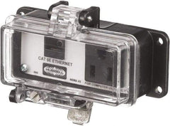 Hubbell Wiring Device-Kellems - 1 Port, 1 Power Receptacle, Ethernet, Clear Data Port Receptacle - 3.2 Inch Long x 1.6 Inch Deep x 4.45 Inch Wide, Aluminum, Surface Mount, Gray - Exact Industrial Supply