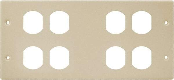 Hubbell Wiring Device-Kellems - 10.22 Inch Long x 4-3/4 Inch High, Rectangular 4 Gang Raceway Cover Plate - Ivory, For Use with HBL4750 Series Raceways - Exact Industrial Supply