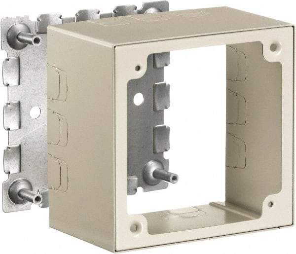 Hubbell Wiring Device-Kellems - 4.64 Inch Long x 2-3/4 Inch Wide x 4.54 Inch High, Rectangular Raceway Box - Ivory, For Use with HBL500 Series Raceways and HBL750 Series Raceways - Exact Industrial Supply