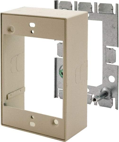 Hubbell Wiring Device-Kellems - 2.82 Inch Long x 1.38 Inch Wide x 4.54 Inch High, Rectangular Raceway Box - Ivory, For Use with HBL500 Series Raceways and HBL750 Series Raceways - Exact Industrial Supply