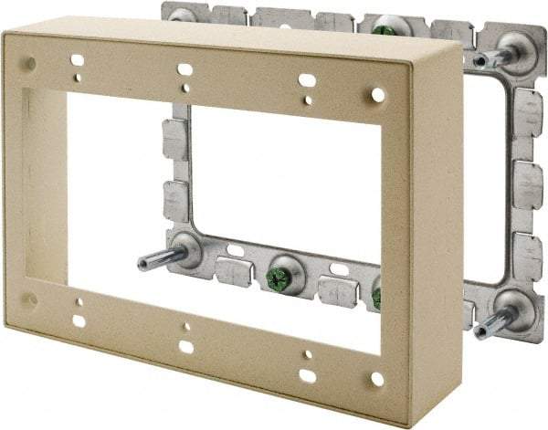 Hubbell Wiring Device-Kellems - 6.45 Inch Long x 1.38 Inch Wide x 4.54 Inch High, Rectangular Raceway Box - Ivory, For Use with HBL500 Series Raceways and HBL750 Series Raceways - Exact Industrial Supply
