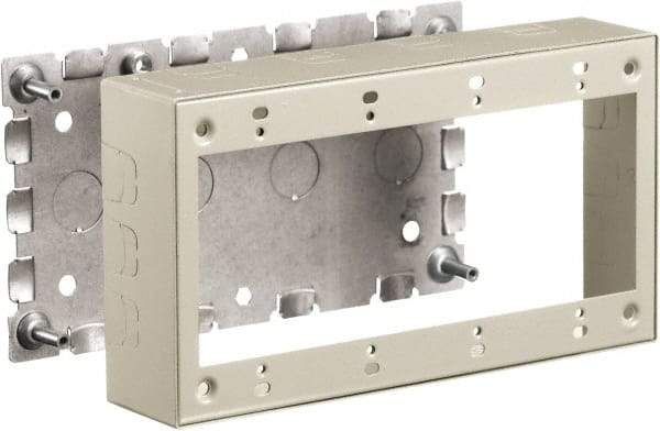 Hubbell Wiring Device-Kellems - 8.26 Inch Long x 1-3/4 Inch Wide x 4.54 Inch High, Rectangular Raceway Box - Ivory, For Use with HBL500 Series Raceways and HBL750 Series Raceways - Exact Industrial Supply
