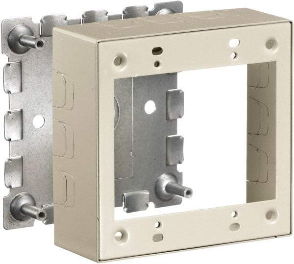 Hubbell Wiring Device-Kellems - 4.64 Inch Long x 1-3/4 Inch Wide x 4.54 Inch High, Rectangular Raceway Box - Ivory, For Use with HBL500 Series Raceways and HBL750 Series Raceways - Exact Industrial Supply