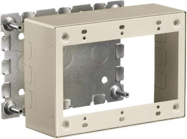 Hubbell Wiring Device-Kellems - 6.45 Inch Long x 2-1/4 Inch Wide x 4.54 Inch High, Rectangular Raceway Box - Ivory, For Use with HBL500 Series Raceways and HBL750 Series Raceways - Exact Industrial Supply