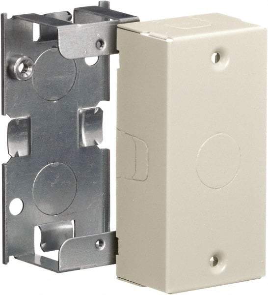 Hubbell Wiring Device-Kellems - 2 Inch Long x 1.39 Inch Wide x 4.12 Inch High, Rectangular Raceway Box - Ivory, For Use with HBL500 Series Raceways and HBL750 Series Raceways - Exact Industrial Supply