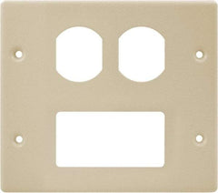 Hubbell Wiring Device-Kellems - 5.43 Inch Long x 4-3/4 Inch High, Rectangular Raceway Plate - Ivory, For Use with HBL4700 Series Raceways and HBL4750 Series Metal Raceways - Exact Industrial Supply