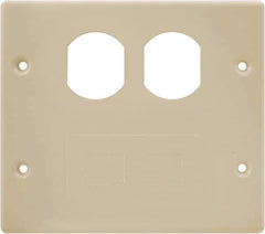 Hubbell Wiring Device-Kellems - 5.43 Inch Long x 4-3/4 Inch High, Rectangular Raceway Plate - Ivory, For Use with HBL4700 Series Raceways and HBL4750 Series Metal Raceways - Exact Industrial Supply