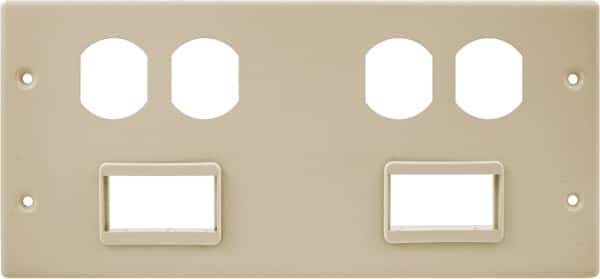 Hubbell Wiring Device-Kellems - 10.22 Inch Long x 4-3/4 Inch High, Rectangular Raceway Plate - Ivory, For Use with HBL4750 Series Raceways - Exact Industrial Supply