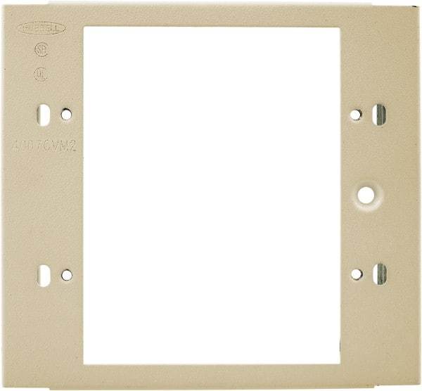 Hubbell Wiring Device-Kellems - 4.32 Inch Long x 4-3/4 Inch High, Rectangular Raceway Plate - Ivory, For Use with HBL4700 Series Raceways and HBL4750 Series Metal Raceways - Exact Industrial Supply
