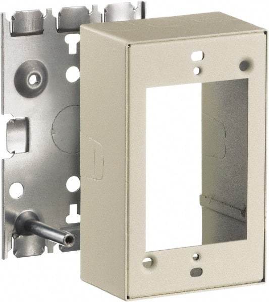 Hubbell Wiring Device-Kellems - 2.82 Inch Long x 1-3/4 Inch Wide x 4.54 Inch High, Rectangular Raceway Box - Ivory, For Use with HBL500 Series Raceways and HBL750 Series Raceways - Exact Industrial Supply