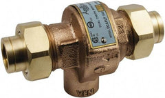 Conbraco - 1/2 Thread, 175 psi WOG Rating, Bronze Dual Check Backflow Preventer Valve - Lead-Free, Use with Potable Water Applications - Exact Industrial Supply