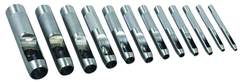12 Piece - 1/8; 5/32; 3/16; 7/32; 1/4; 5/16; 3/8; 7/16; 1/2; 9/16; 5/8; 3/4" - Pouch - Hollow Punch Set - Exact Industrial Supply