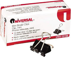 UNIVERSAL - 1/2" Wide Binder Clip - Black/Silver - Exact Industrial Supply