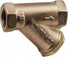 Conbraco - 3/8" Pipe, Female NPT Ends, Lead Free Bronze Y-Strainer - 400 psi Pressure Rating, 400 psi WOG Rating, 125 psi WSP Rating - Exact Industrial Supply